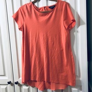 LAND’S END Mixed Fabric Top NWOT Size M 10/12